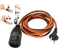 Electraline 01368 Prolunga Elettrica da Giardino con Presa Europea a 2 Poli Electralock di Meccanismo di Blocco che Impedisce Disconnessioni Accidentali della Spina, Nero/Arancione, 40 m 2 x 1.5 mm