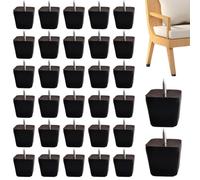 Prolunghe per altezza sedia, Prolunghe per gambe da tavolo 32 pezzi/8 set Protezioni per pavimento per gambe di sedia quadrate in gomma antiscivolo addensata nera Rialzi per mobili versatili, Protezi