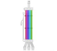 Prolunghe per cavo RGB per PSU e GPU con terminali a forma di U placcati oro, design flessibile in silicone e sincronizzazione Ready 5 V interfaccia ARGB (12P)