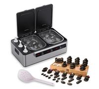 Promafit® Riscaldatore di alta qualità Hot Stone | Riscaldatore professionale 2 in 1 per massaggi e olio da massaggio con indicatore digitale della temperatura, riscaldamento rapido e 64 Hot Stones