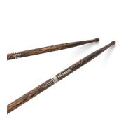 ProMark FireGrain Hickory Rebound 5AB Drumsticks - Maggiore durata per batteria intensa - Punta in legno di ghianda - Design bilanciato - 1 paio