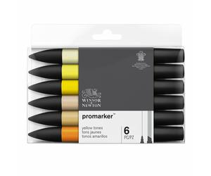 PROMARKER PANTONE PENNARELLI WINSOR&NEWTON SET 6 COLORI GIALLI PANTONI MARKER