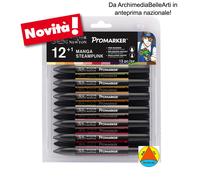 PROMARKER LETRASET PENNARELLI PANTONE WINSOR&NEWTON SET MANGA 12+1 FREE BLENDER