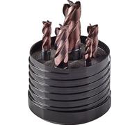 Promat VHM TiAlN Set Di Frese A Fresa 5 Pezzi DIN 6527L D.6/8/10/12/16mm Z.4