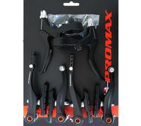 Promax Set Freni V-Brake con Leve Freno, Alluminio, Nero