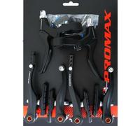 Promax Set Freni V-Brake con Leve Freno, Alluminio, Nero