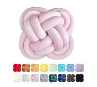 PromCaeruyn Cuscino a Nodo Intrecciato a Mano, Palla Decorativa Rotonda, Morbido Cuscino Peluche Estetico per Divano, Letto e Soggiorno, Arredo Camera Cute Preppy per Dormitorio e Ufficio(K)