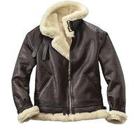 PROMENADE CHIC RE4 Remake Leon B3 Bomber in finta pelliccia di montone, Marrone - Vera Pelle Uomo, M