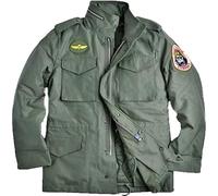 PROMENADE CHIC Travis M65 Taxi Driver Giacca in Cotone Verde Oliva Militare, Verde Oliva - Giacca Taxi Driver Cotone, L