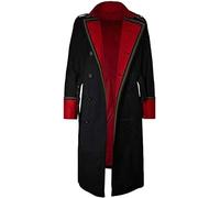 PROMENADE CHIC Trench lungo invernale da 40K Imperial Commissar nero iconico, Nero - 40k Commissar Cappotto di Cotone, L