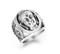 Promessa di Matrimonio, Anello Argento Semplice Acciaio Inossidabile Taglia 30 22.6mm Budda Custom Regalo per Fidanzata Mother'S Day Gioielli