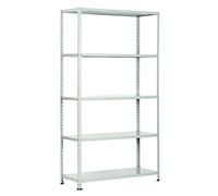 PROMETAL Scaffale Metallo Scaffalatura 5 ripiani cm. 100x40x200 h Aste intere Tipo alleggerito colore Grigio