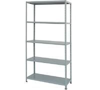 PROMETAL Scaffale Metallo Scaffalatura 5 ripiani cm. 100x40x200 h Aste Intere colore Grigio