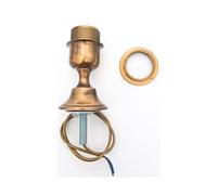 prometeo electronics Kit per lume con portalampade E27 e ghiera per paralume - Colore bronzo con cavetto dorato 50cm