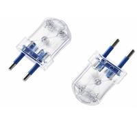 Prometeo Electronics Spine Trasparenti 2 Poli 10A 250V con Marchio IMQ - Set 2 Spine Elettriche Italiane per Cavi Lampade e Lumi