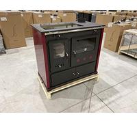 Prometey Practik Lux - Stufa a legna con piano in ceramica, 9,5 kW, classe energetica A+