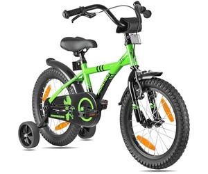 PROMETHEUS BICYCLES bicicletta bambini 5-7 anni bici per bambina bambino 16 pollici bimba con rotelle e freno contropedale Verde Nero