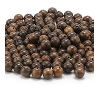 Prometis 200pezzi 6mm perline tonde in legno di sandalo naturale splendido mestiere fatto a mano lucidato perline distanziali con cavo elastico per braccialetti creazione di gioielli fai da te