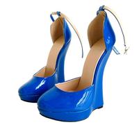 PROMI Tacchi Donna Tacchi Alti 18cm Scarpe da Ballo A Ferro di Cavallo-Blue ||46