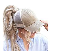 ProMindFun Cappello da baseball da donna con coda di cavallo alta, cappello da baseball per ragazze disordinato cappellini mimetici camionista capelli cattivi giorno cappello regolabile papà, 03-cachi
