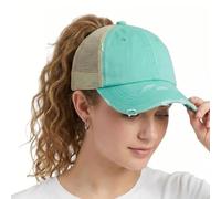 ProMindFun Criss Cross Ponytail Cappelli Donna Cappelli da Baseball Cappelli Non costruiti Lavati papà Cappello Ragazze Alta Disordinato Chignon Trucker Ponycaps - - 54-60 cm