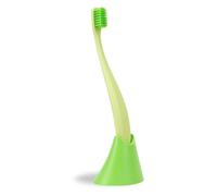 promis Brush & Holder: Spazzolino Sostenibile & Portaspazzolino in Bioplastica, 6750 Setole Morbide, Made in Germany, Design Italiano (green)