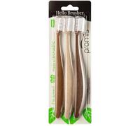 Promis Brush - Spazzolino Morbido Sostenibile Realizzato in Materiale Rinnovabile, Bioplastica, 6750 Setole Morbide, Made in Germany, Design Italiano (wood love, triopack)