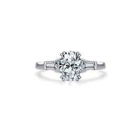 Promise Anello da donna con pollice elegante 8 rapporti, moissanite ovale 1,5 ct, oro bianco platino, misura 62 (19,7)