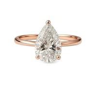 Promise Anello da donna Cool Solitaire With Pear Shape Moissanite 14K oro rosa misura 14 (17,2)
