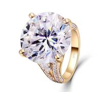 Promise - Anello per la migliore amica, da donna, per dito medio, 4 croci, rotondo, moissanite, oro giallo 8 carati, 61 (19.4), Oro giallo 14 carati (585), Moissanite