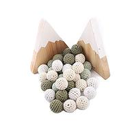 Promise Babe Adulto Colorato Rotondo Crocheted Perline di Legno con Foro per il Filo, Handmade Palline di Legno DIY Gioielli Collana Braccialetto Crafting All'uncinetto Perline di Legno (Type5005-10P)