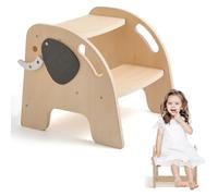 Promise Babe Bambini Legno Torre di apprendimento Montessori per Baby Elephant Design Baby Piccola Camera Sgabello Bagno Sgabello 2 gradini
