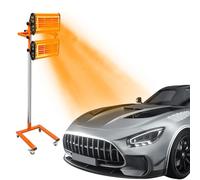 PromiseFly Asciugatrice per vernice a infrarossi, 2 x 1000 W, lampada per indurimento auto, altezza e tempo della testa della lampada regolabili, con superficie di asciugatura 80 x 60 cm, lampada di