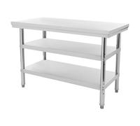 PromiseFly Preparazione alimentare in acciaio inox | 3 piani piani di lavoro fino a 100 kg 120 × 60 × 90 cm | tavolo da lavoro commerciale stazione di lavoro ristorante cucina casa e hotel