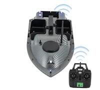 PromiseFly RC, barca per mangimi, 500 m, con GPS e luci notturne, 5200 mAh, portatile, per fiumi, laghi e mari (grigio)