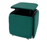 PromiseFly Sgabello multifunzionale, 5 in 1, impilabile, per il trucco, per il cambiamento delle scarpe, portata 75 kg, per soggiorno, camera da letto, 46 x 46 x 48 cm (verde (velluto)