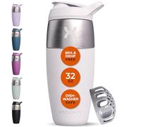 Promixx PURSUIT bottiglia shaker per proteine, in acciaio inox, a parete singola, per frullati super lisci, 950 ml, Bianco Ceramica