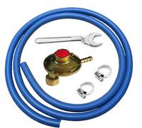 PROMO KIT REGOLATORE SQUADRO TARATURA FISSA TUBO mt.1,5 FASCETTE CHIAVE GAS