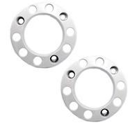 Promo Link 2 X Copricerchi universali per camion, in plastica lucida da 22,5 pollici, grigio