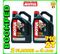 PROMO Olio Miscela Motore Moto Motul 710 2T 100% Synthetic 2 X 4L 8 litri 02MO15