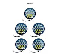 PROMO PACK 5X LED MULTIVOLT 9' ROTONDO GIALLO POSIZIONE FARO TELAIO CAMION...