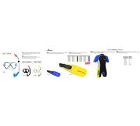 PROMO SNORKELING ABYSSTAR - SET CORAL + PINNE JONICA + MUTA 2,5 mm (shorty)