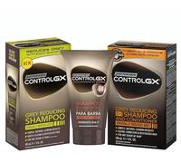 PROMOO Just for Men Control GX Shampoo e Balsamo 2 in 1 + Shampoo Riduttore di capelli grigi + Shampoo per barba - 118 ml x3 - Confezione