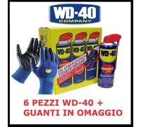 PROMOPACK WD-40 6pz. PROFESSIONALE MULTIUSO DOPPIA AZIONE WD40 + GUANTI OMAGGIO