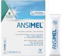 Ansimel - Integratore per Ansia e Stress - con Melissa, Tiglio e Biancospino - Favorisce il Rilassamento e il Benessere Mentale - Con Esosomi Vegetali - 20 Stick da 10 ml