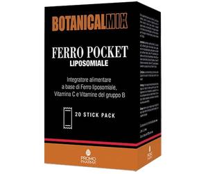 Promopharma Integratore Ferro Pocket Botanical con vitamina C, 20 stick