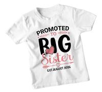 Promossa a Big Sister EST.AGUST.2026 Maglietta Personalizzata Ragazze...