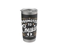 Promosso a Cousin Est. Annuncio del bambino 2026 Bicchiere termico in acciaio inox doppia parete