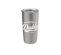 Promosso a Daddy Est 2026 Prima Volta Papà Fathers Day Bicchiere termico in acciaio inox doppia parete
