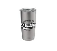Promosso a Daddy Est 2026 Prima Volta Papà Fathers Day Bicchiere termico in acciaio inox doppia parete